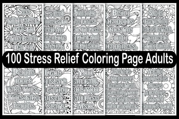 100 Stress Relief Coloring Page Adults