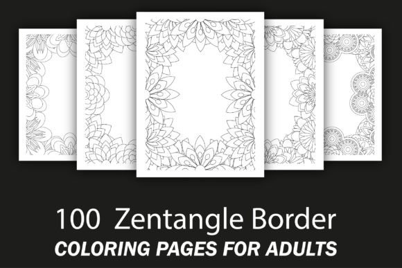 100 Zentangle Borders Coloring Pages