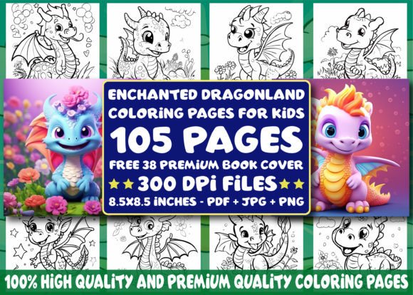 105 Enchanted Dragonland Coloring Pages