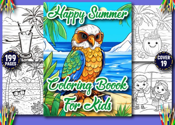 199 Happy Summer Coloring Book for Kids: A Practical Digital Asset for Creators and Educators