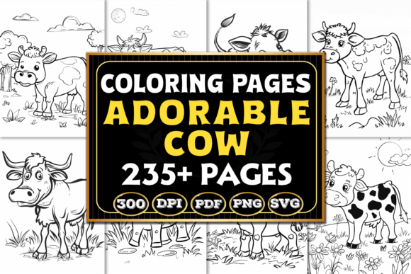 Adorable Cow Coloring Pages