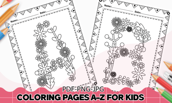 Alphabet Flower Coloring Book for Toddle