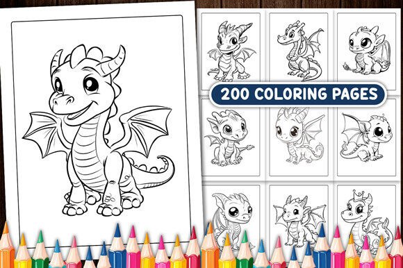 Dragon Coloring Book Pages for Kids