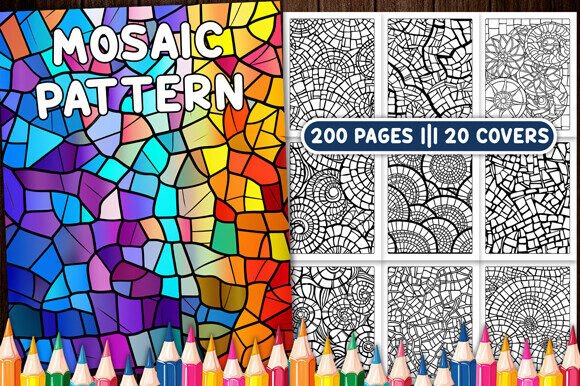 Mosaic Pattern Coloring Pages for Adults