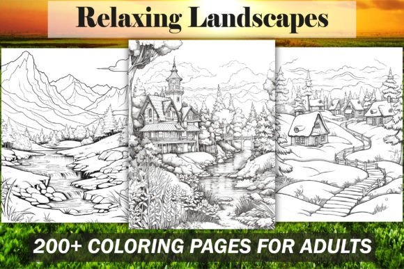 Relaxing Landscapes Coloring Book Bundle