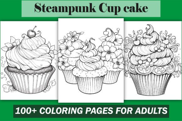 Steampunk Cup Cake Coloring Book